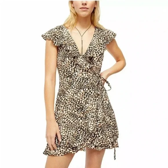 Free People• French Quarter Wrap Mini Dress Size Small - Picture 1 of 11